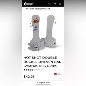 U. S. Glove women’s Hot Shot gymnastics uneven bar grips.